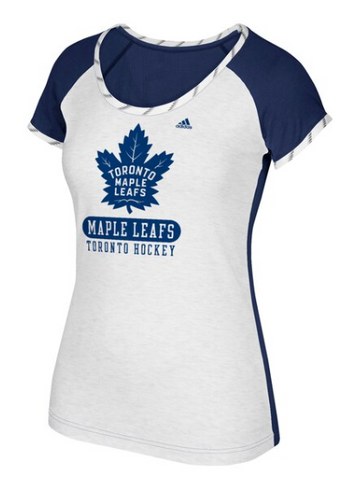 Toronto Maple Leafs NHL adidas - Women's Skate Lace T Shirt