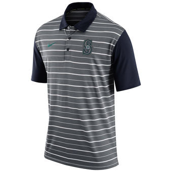 Seattle Mariners Nike Dri-FIT Stripe Polo - Gray