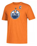 Edmonton Oilers NHL Connor McDavid adidas - Orange Name and Number T-Shirt