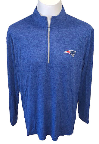 New England Patriots NFL Apparel - Blue Heathered 1-4 Zip Pullover
