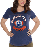 Edmonton Oilers NHL Alyssa Milano - Women's Gridiron T-Shirt