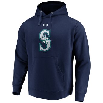 Seattle Mariners Under Armour Navy Commitment Team Mark Performance Pullover Hoodie