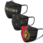Ottawa Senators NHL FOCO - Adult Face Covering 3-Pack