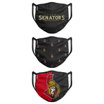Ottawa Senators NHL FOCO - Adult Face Covering 3-Pack