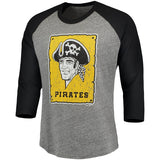 Pittsburgh Pirates Majestic Threads Cooperstown Collection 3/4-Sleeve Raglan Tri-Blend T-Shirt