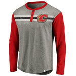 Calgary Flames NHL Fanatics - True Classics - Long Sleeve Henley T-Shirt