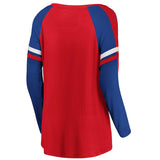 New York Rangers NHL Fanatics - Women's Flashy Raglan Long Sleeve T-Shirt