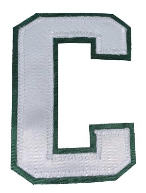 Captains Letter C - Two Colour White and Forest Green