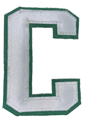 Captains Letter C - Two Colour White and Kelly Green