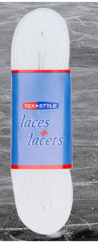 Tex Style Solid White Non Waxed Hockey Laces