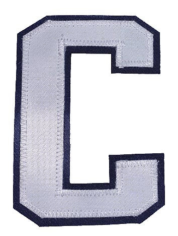 Captains Letter C - Two Colour White and Navy