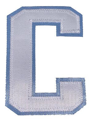 Captains Letter C - Two Colour White and Sky Blue