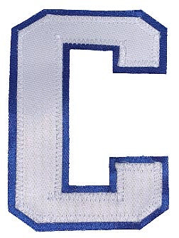Captains Letter C - Two Colour White and Royal