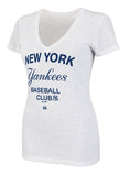 New York Yankees MLB Majestic - City Pretty V-Neck Confetti Flecked Tee
